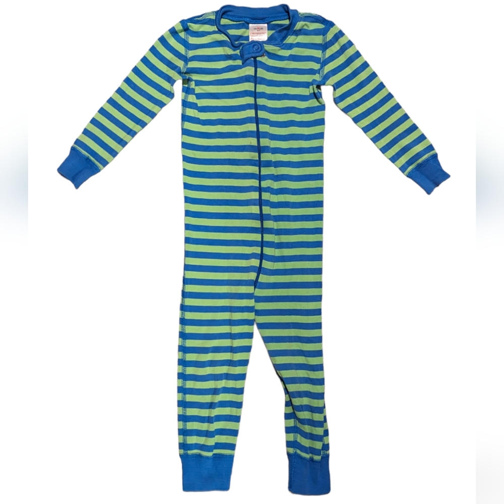 Hanna Andersson Toddler Striped Zip Sleeper Size 90cm blue green organic cotton